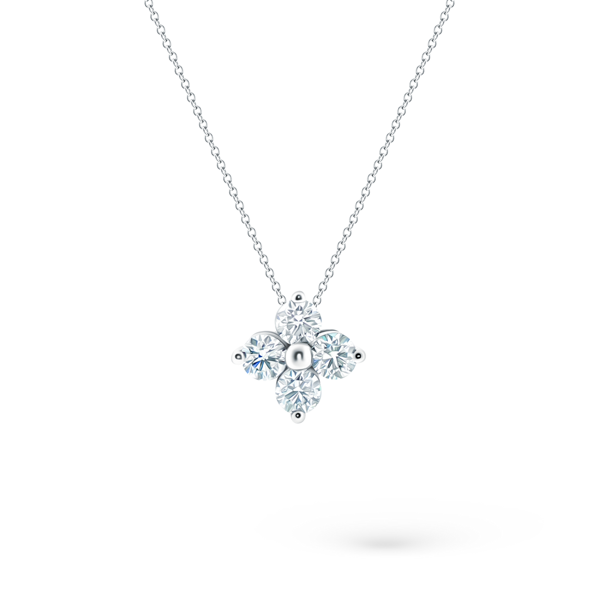 1.42ct 14k White Gold Diamond Cluster Pendant, SKU 160-5355