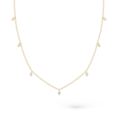 14k yellow gold diamond station necklace 165-1840