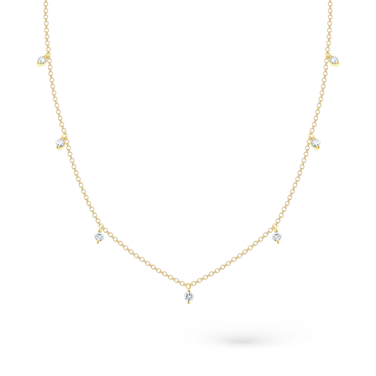14k yellow gold diamond station necklace 165-1840