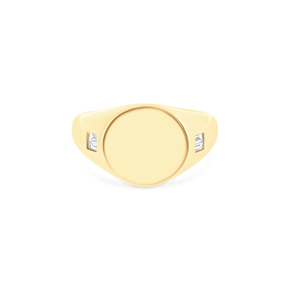 .07ct 14k Yellow Gold Diamond Signet Pinky Ring, SKU 130-2082