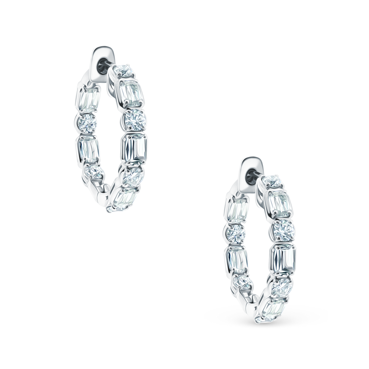 18k white gold inside-out diamond hoops 150-6562