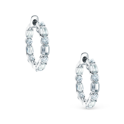 18k white gold inside-out diamond hoops 150-6562