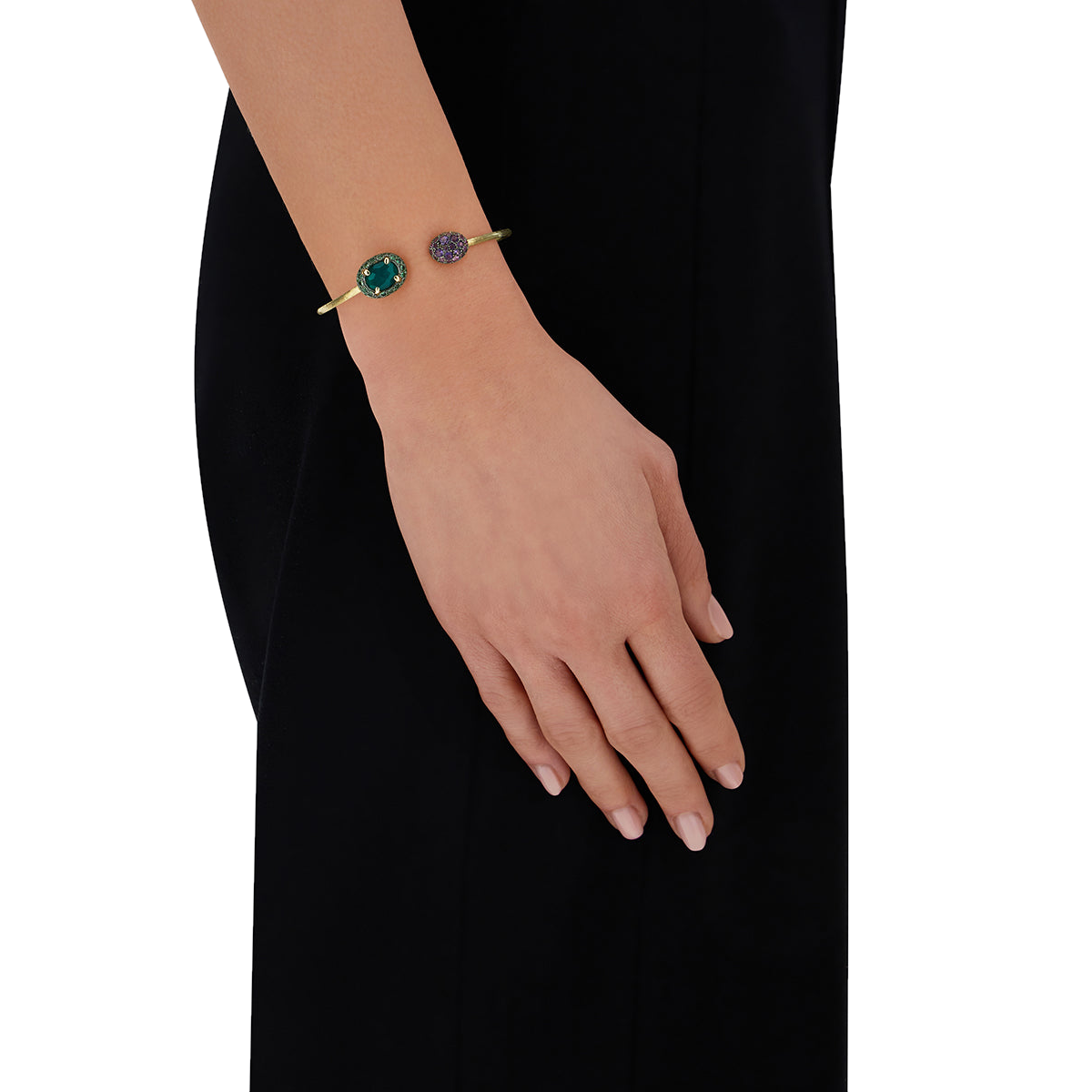 Nanis Reverse Bracelet 18K Yellow Gold, Amethyst, Sapphire & Tsavorite — photo 2 of 2