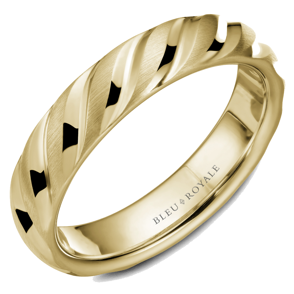 Crown Ring Bleu Royale Men's Band | 14K Gold | 5mm | RYL-043Y5 — photo 1 of 2