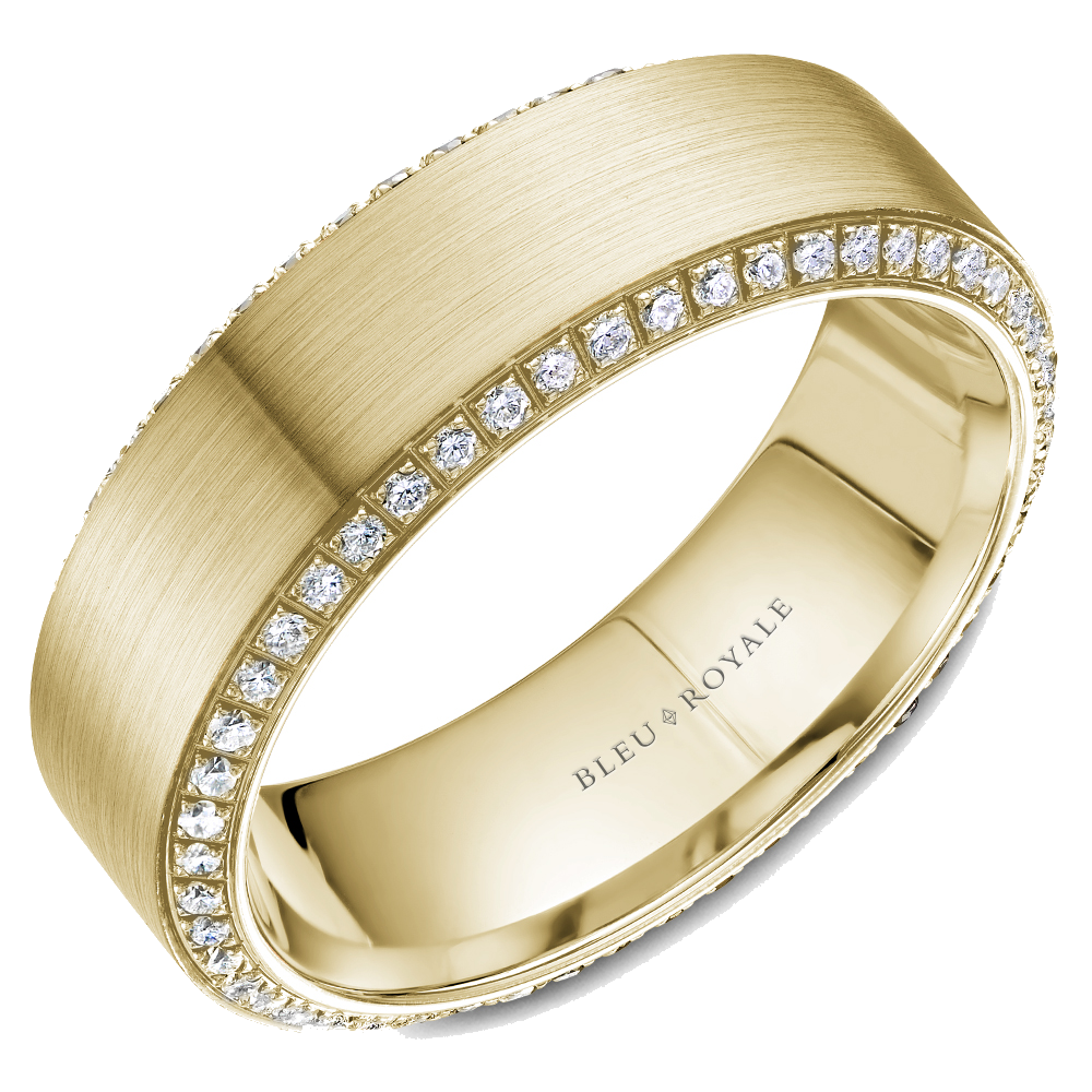 Crown Ring Bleu Royale Men's Band | 14K Gold | 7mm | RYL-067YD7 — photo 1 of 4