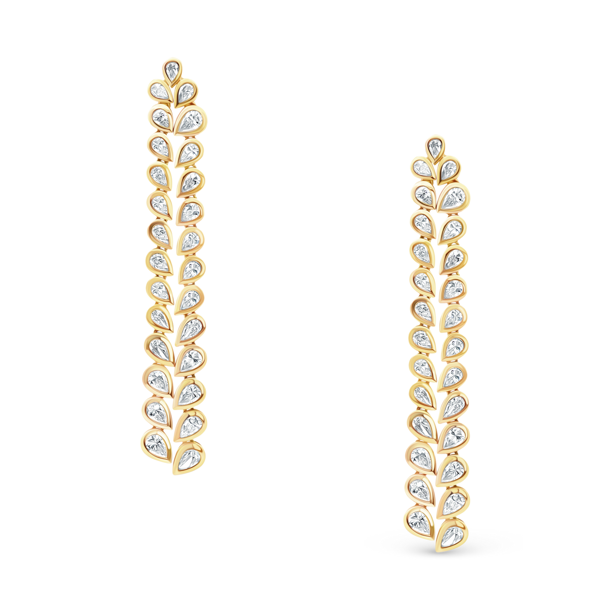 4.68ct 18k Yellow Gold Diamond Earrings, SKU 150-6423