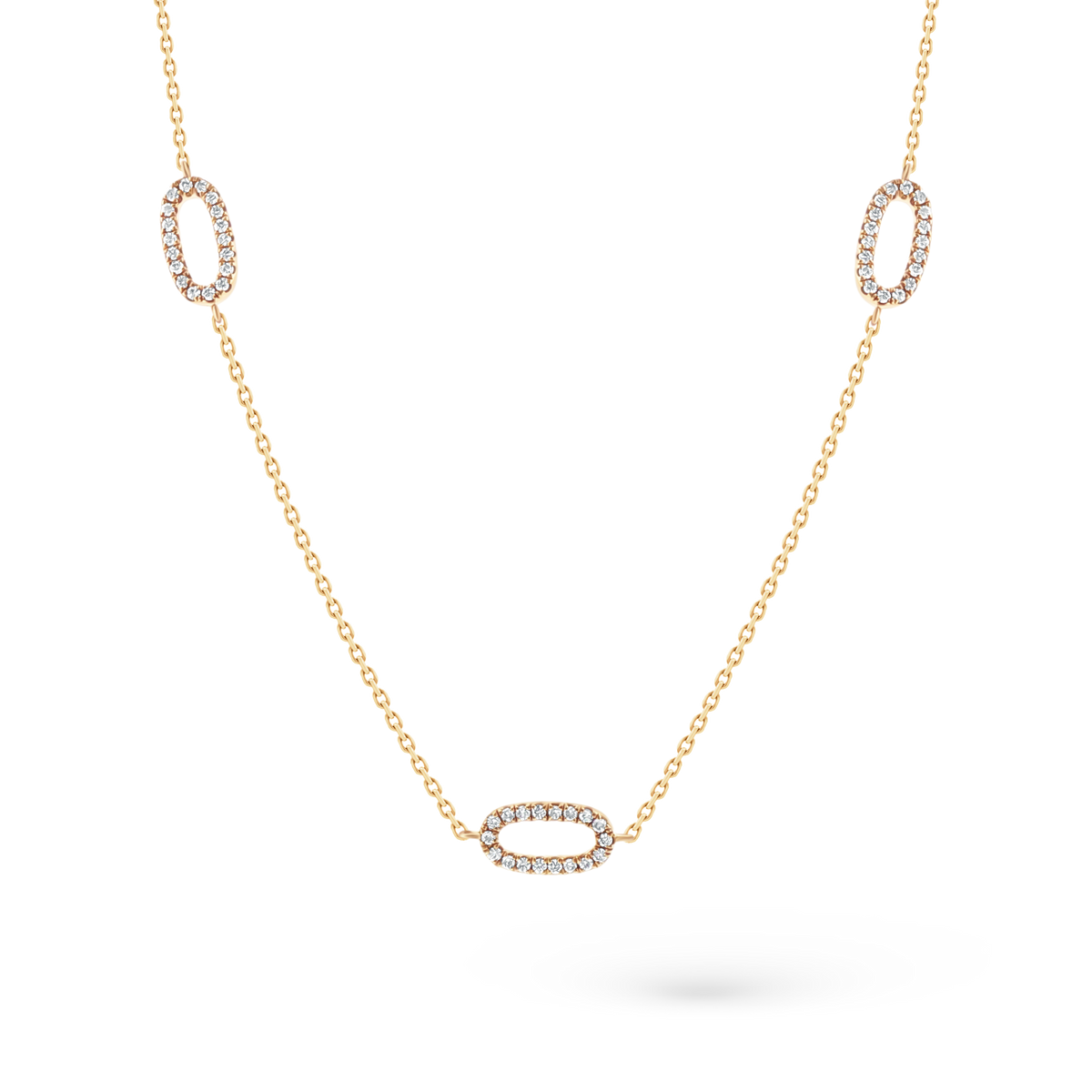 165-1893 — 1.26ct 18k Yellow Gold Diamond Station Necklace