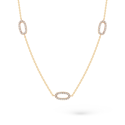 165-1893 — 1.26ct 18k Yellow Gold Diamond Station Necklace
