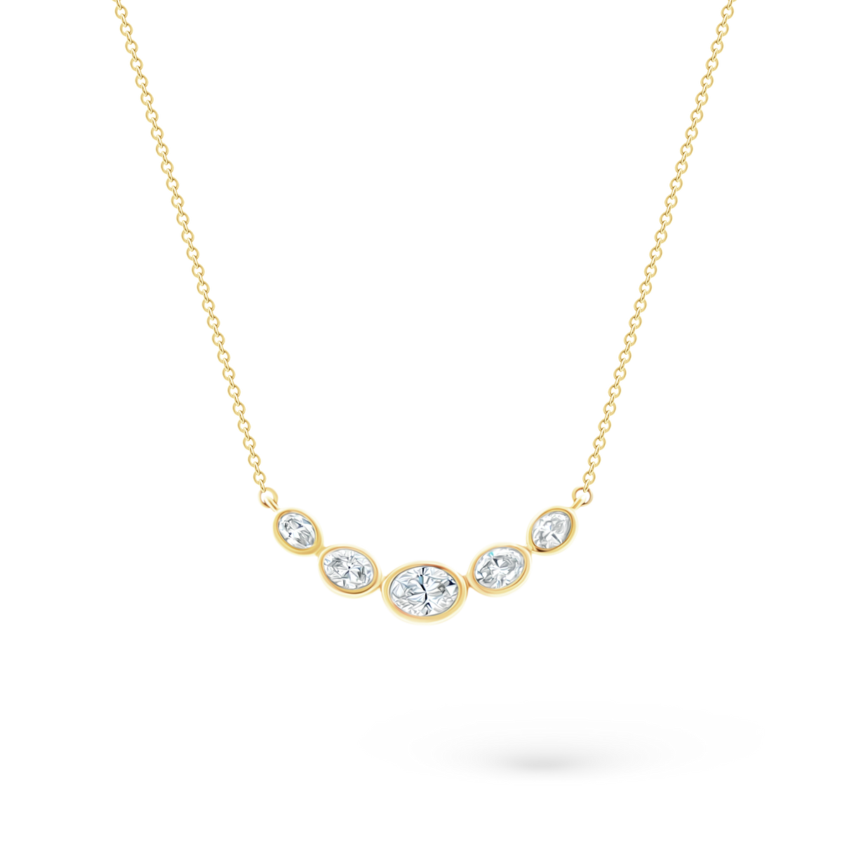 14k yellow gold diamond curved bar necklace 165-1861
