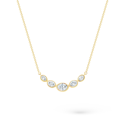 14k yellow gold diamond curved bar necklace 165-1861