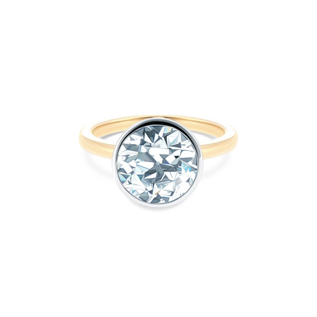 18k Yellow Gold and Platinum Diamond Solitaire Mounting, SKU 470-1411