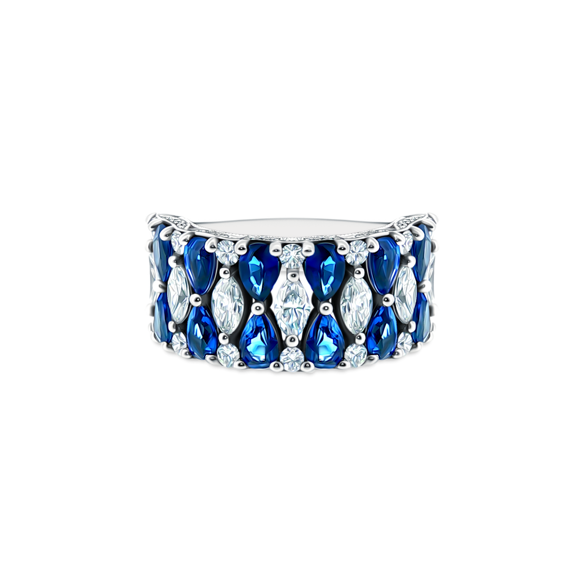 HT2693W65 Tacori Marquise & Pear Shape Diamond Geometric Wedding Band