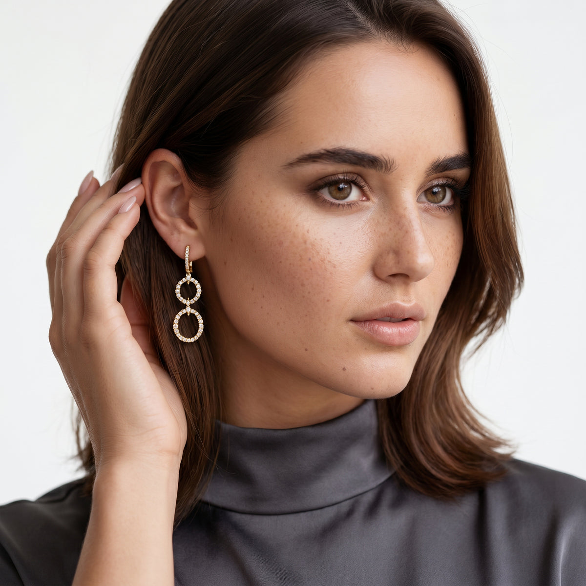 1.80ct 18k Yellow Gold Diamond Drop Earrings — photo 2 of 2