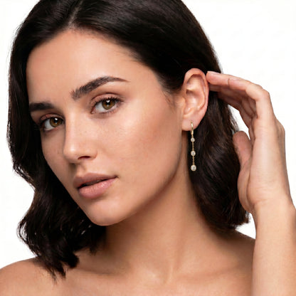 .24ct 14k Yellow Gold Diamond Drop Earrings — photo 2 of 2