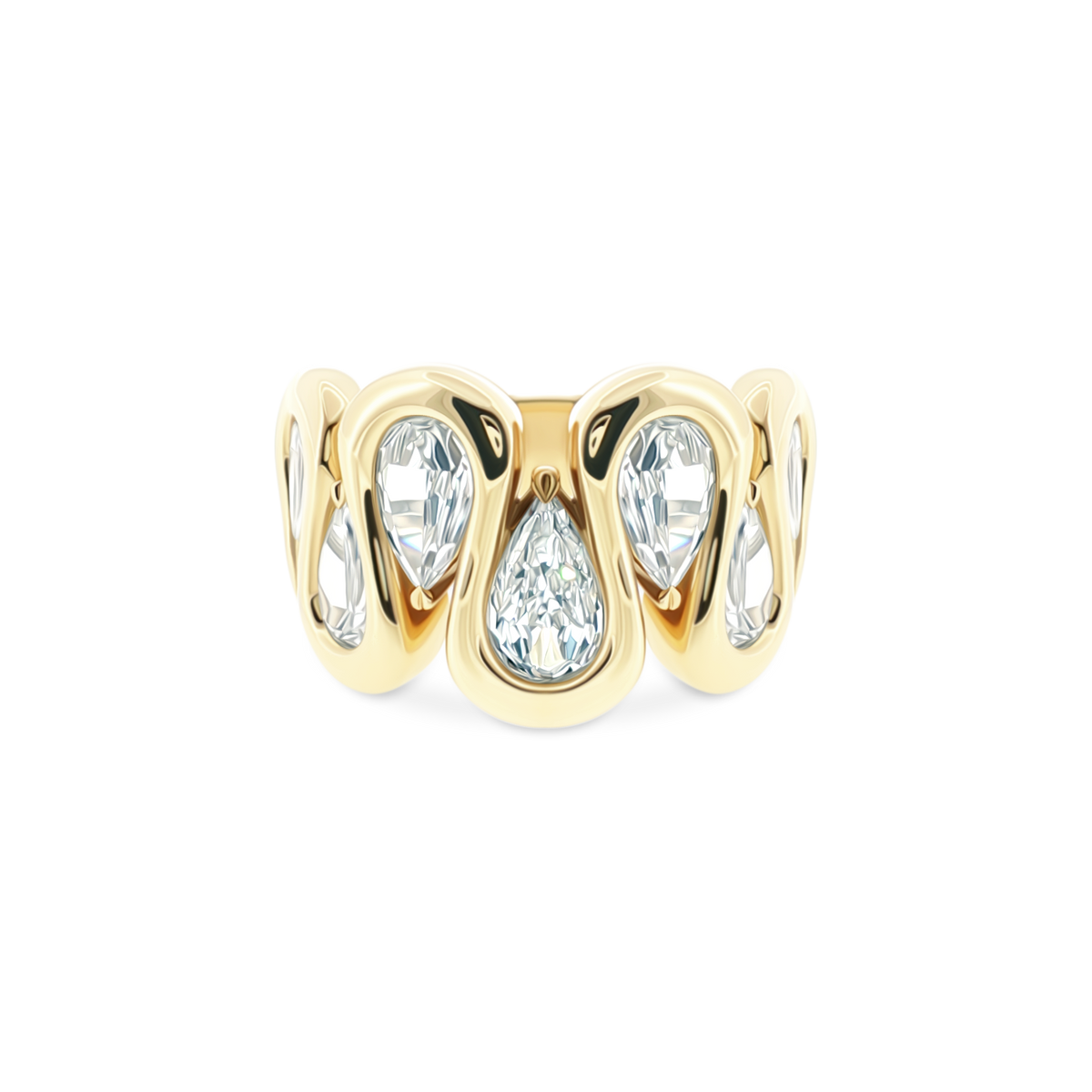 18k yellow gold diamond cluster ring 130-2087