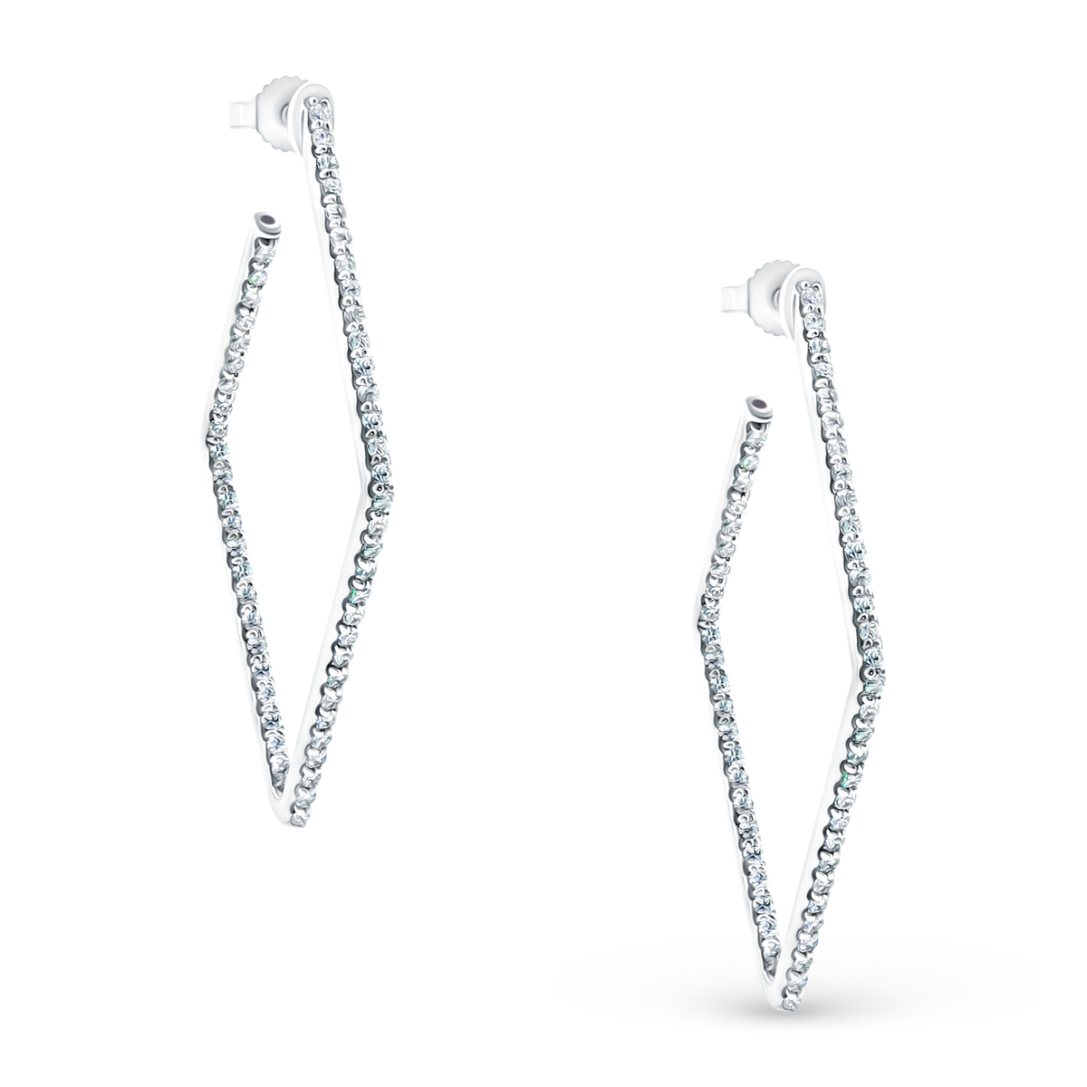 Roberto Coin 18K White Gold 1.25ct Diamond Hoop Earrings, style 000633AWERX0