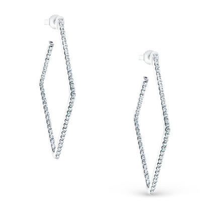 Roberto Coin 18K White Gold 1.25ct Diamond Hoop Earrings, style 000633AWERX0