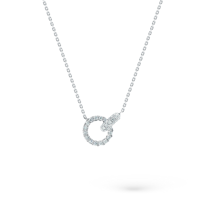 165-1896 — 0.43ct 18k White Gold Diamond Interlocking Circle Pendant