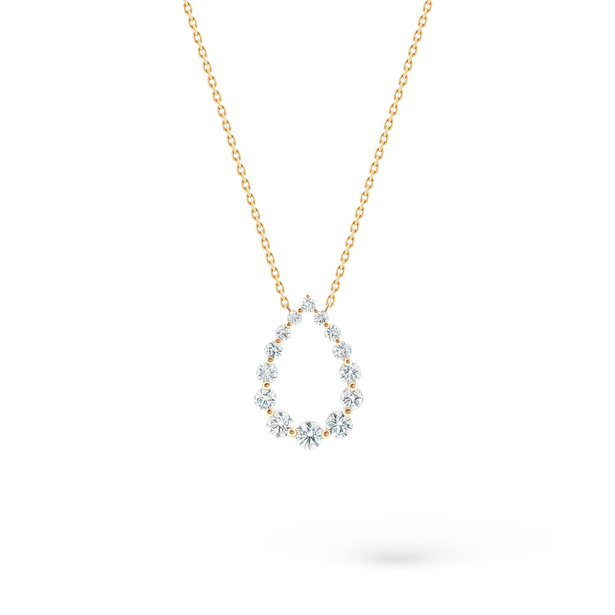 160-5393 — 1.15ct 18k Yellow Gold Diamond Teardrop Pendant