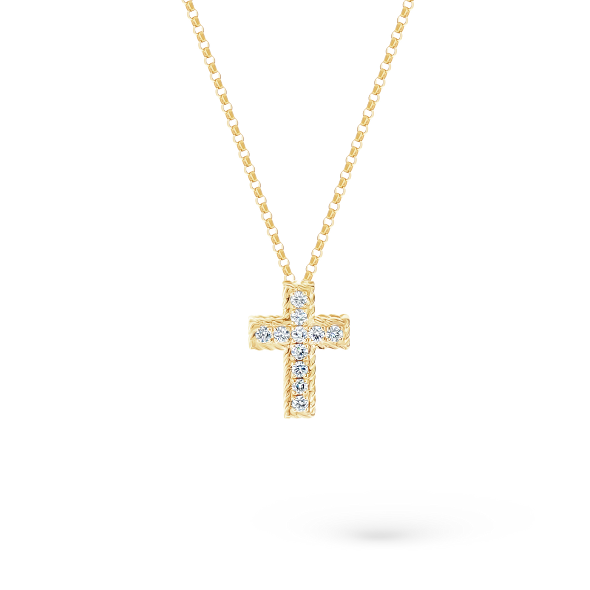 Roberto Coin 18K Yellow Gold Diamond Princess Cross Pendant, style 7771625AY18