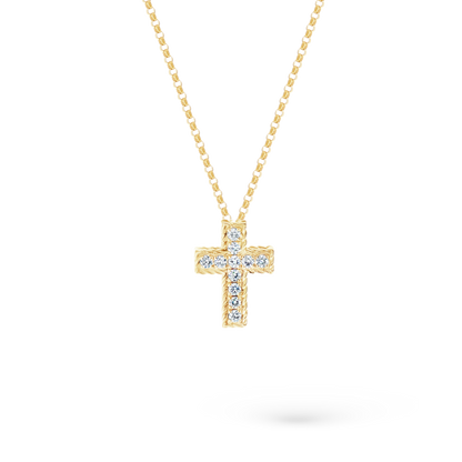 Roberto Coin 18K Yellow Gold Diamond Princess Cross Pendant, style 7771625AY18