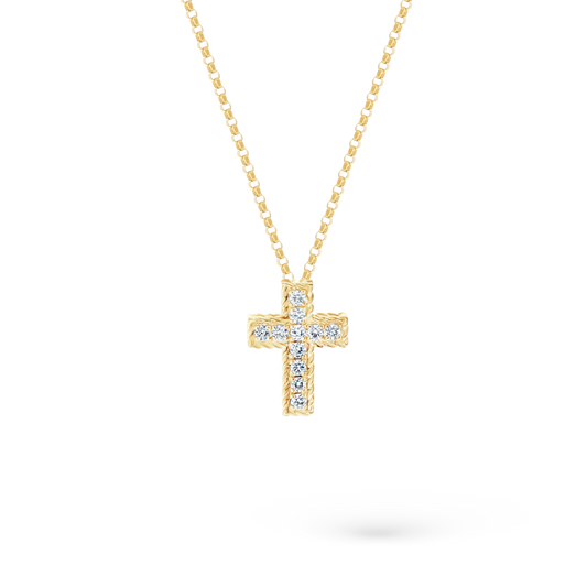 Roberto Coin 18K Yellow Gold Diamond Princess Cross Pendant, style 7771625AY18