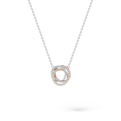 160-5395 — 0.50ct 18k Tri-Color Gold Diamond Knot Pendant