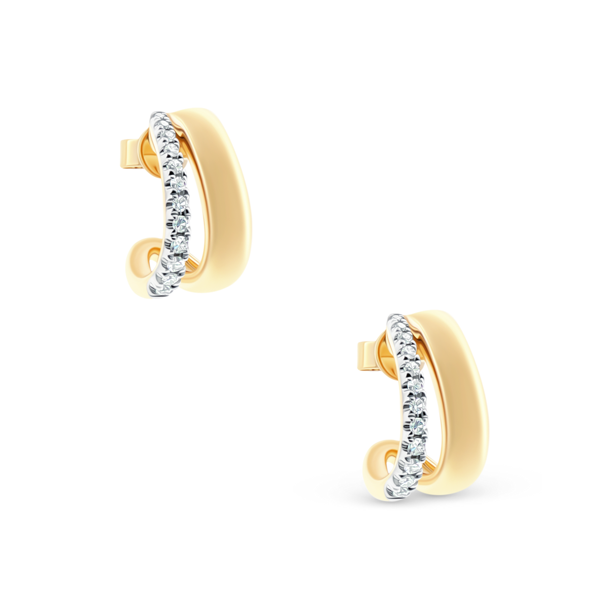 .17ct 14k Yellow Gold Diamond Earrings, SKU 150-6527