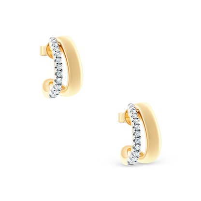 .17ct 14k Yellow Gold Diamond Earrings, SKU 150-6527