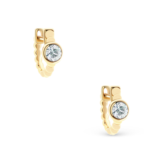 .32ct 14k Yellow Gold Diamond Hoops, SKU 150-6525