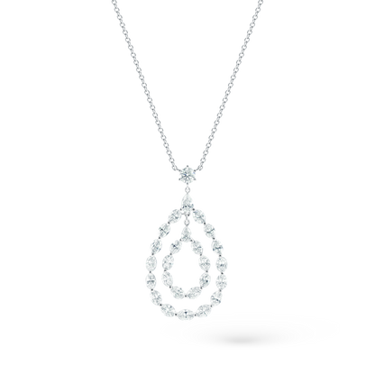 165-1892 — 4.84ct 18k White Gold Diamond Drop Necklace