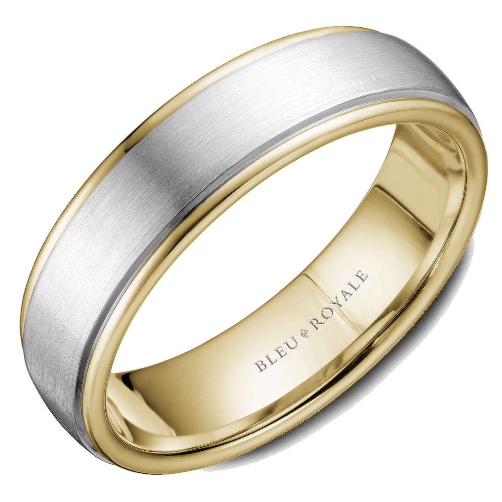 Crown Ring Bleu Royale Men's Band | 14K Gold | 6.5mm | RYL-058WY65 — photo 1 of 2