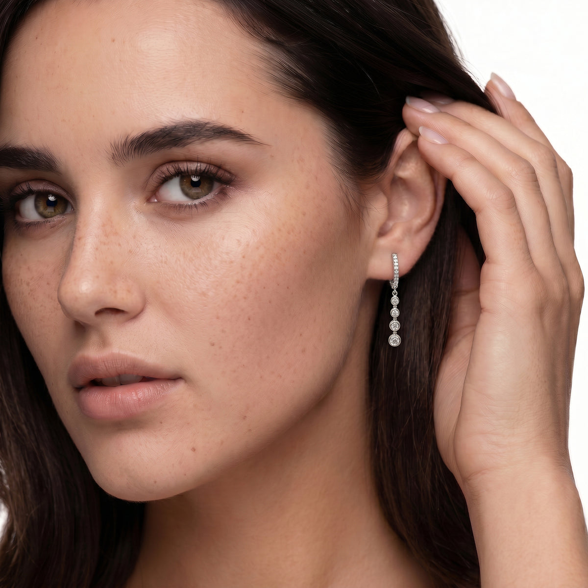 .86ct 14k White Gold Diamond Drop Earrings — photo 2 of 2