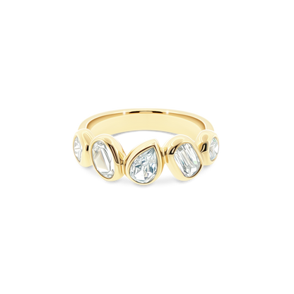 18k yellow gold five stone diamond band 110-9243