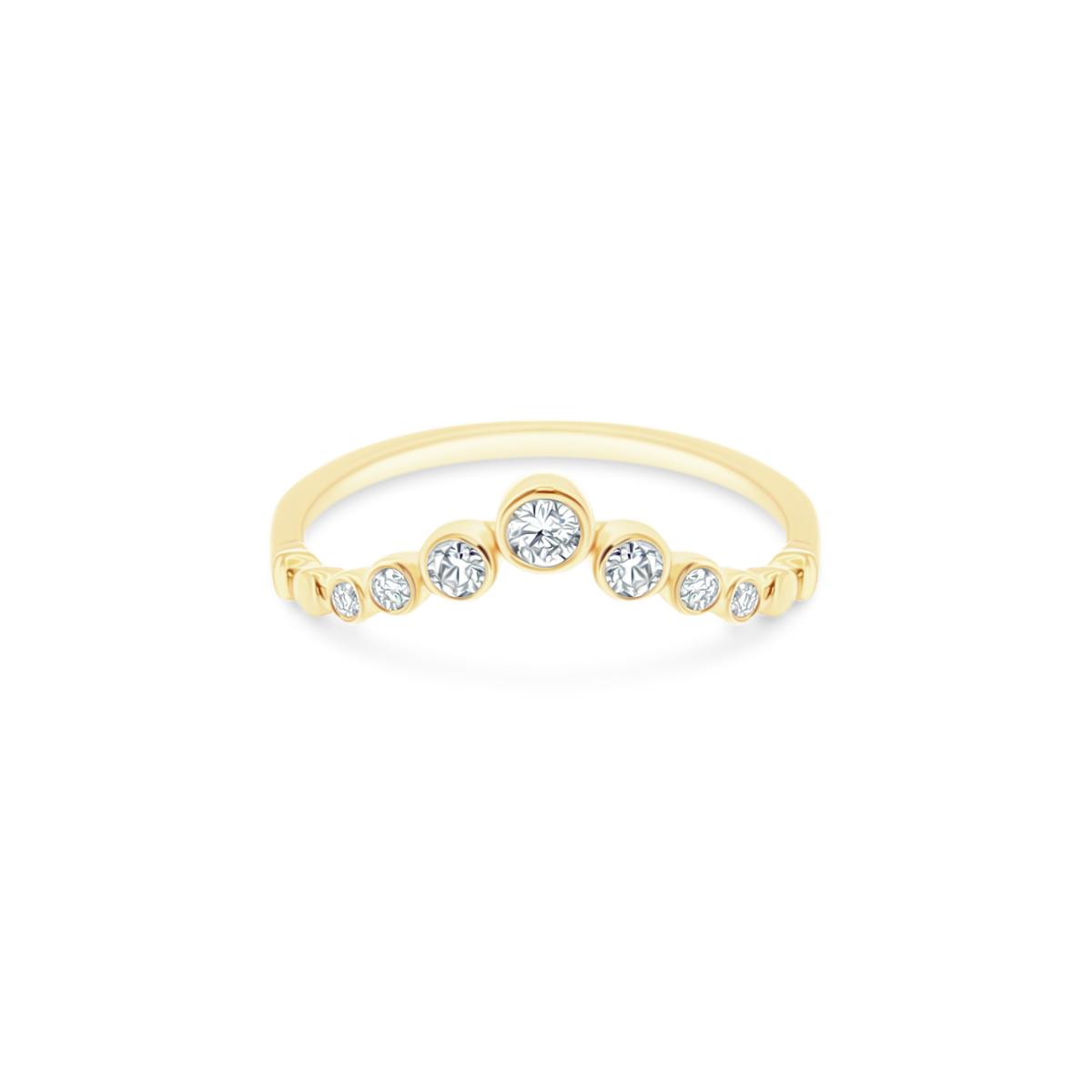 .21ct 14k Yellow Gold Diamond V Ring, SKU 130-2072