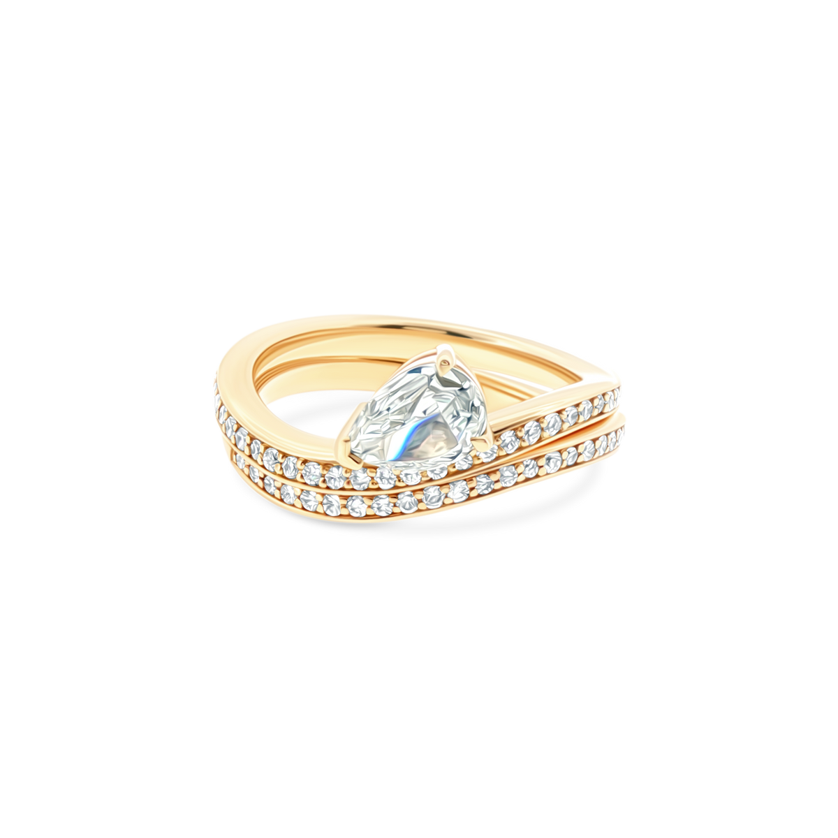 18k yellow gold pear diamond ring 130-2090 alternate view