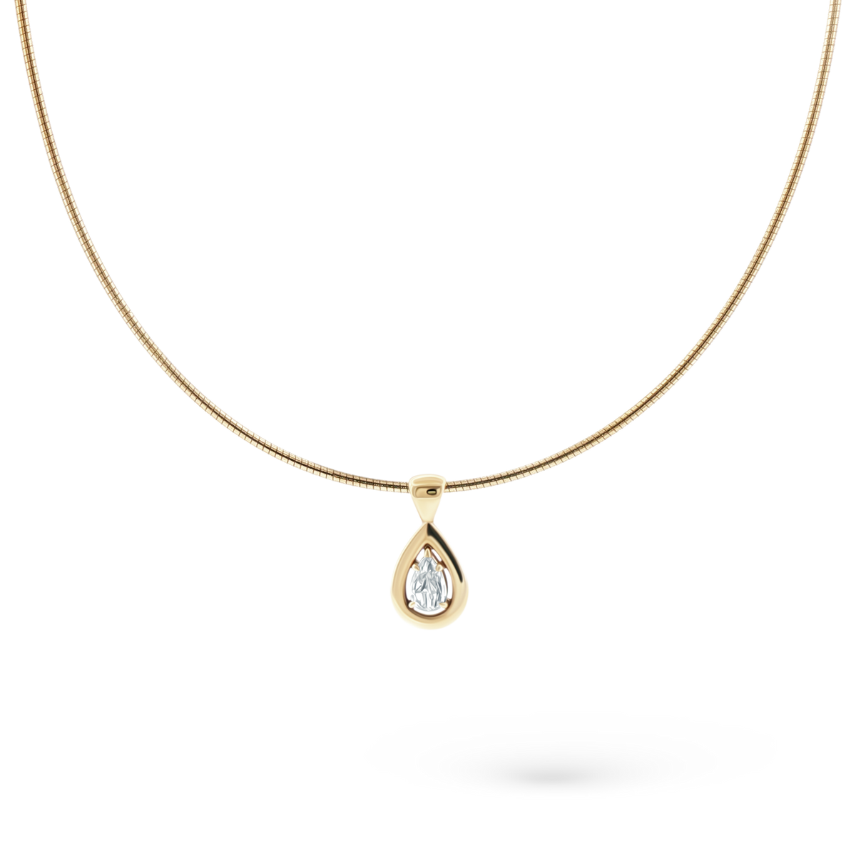 14k yellow gold diamond solitaire necklace 165-1757