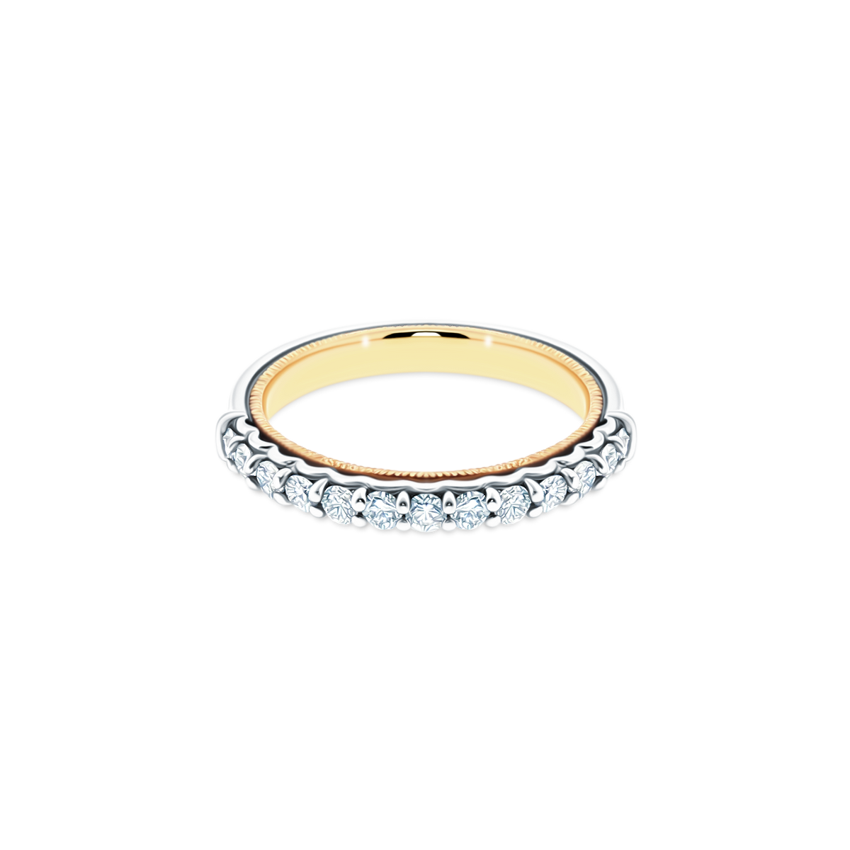 V-901W-TT Verragio Round Diamond Two-Tone Eternity Band