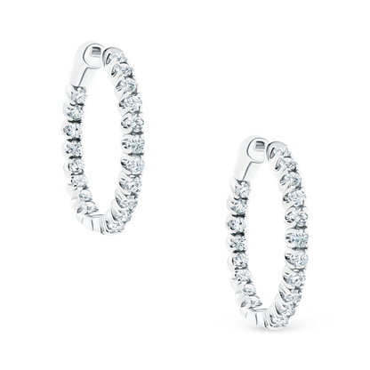 2.01ct 14k White Gold Diamond Hoops, SKU 150-6424