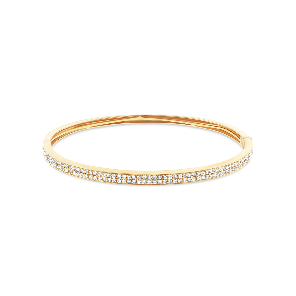 170-4223 1.00ct 18k Yellow Gold Pavé Diamond Bangle