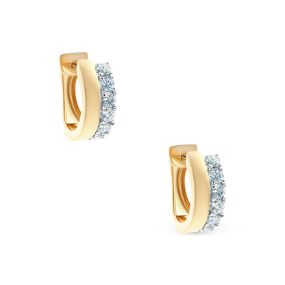 .29ct 14k Yellow Gold Diamond Earrings, SKU 150-6523