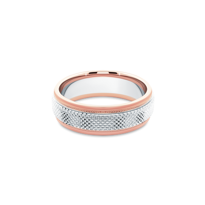 Verragio VWS-215-7RWR men's wedding band in two-tone white and rose gold