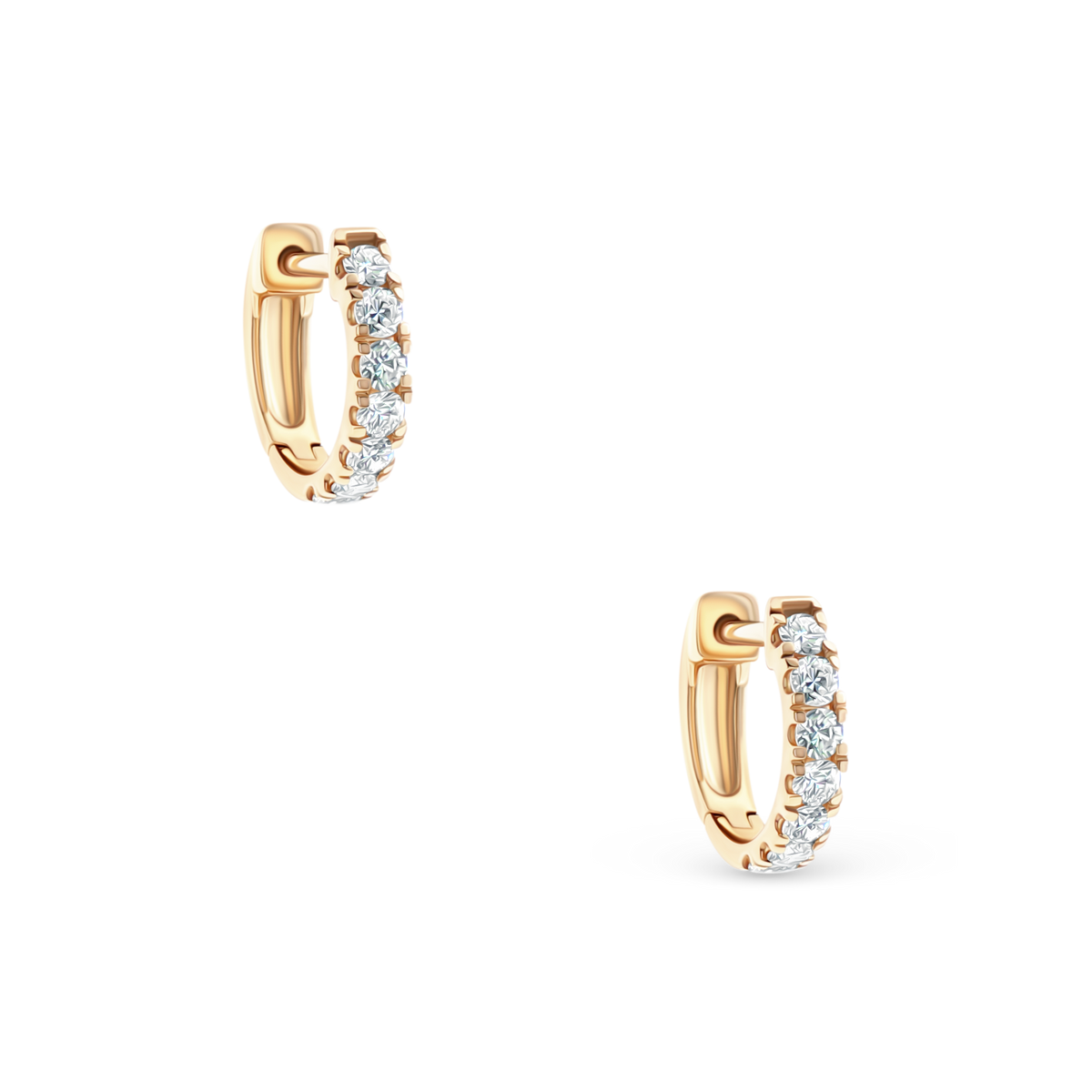 .30ct 14k Yellow Gold Diamond Hoops, SKU 150-6518