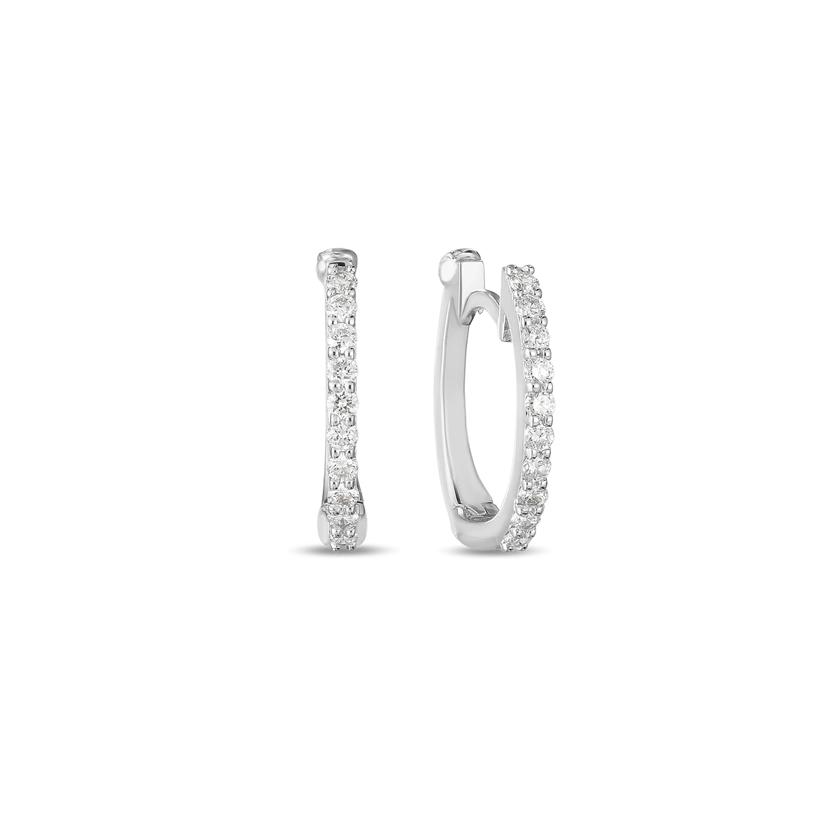 Roberto Coin 0.20ct 18K White Gold Diamond Baby Hoops