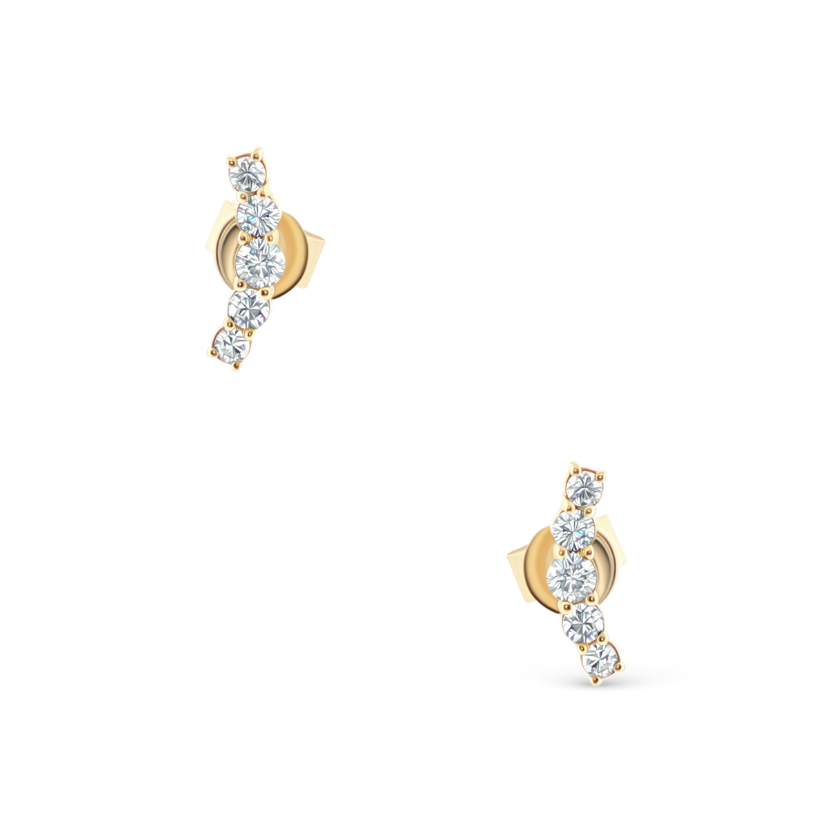 .27ct 14k Yellow Gold Diamond Bar Drop Earrings, SKU 150-6538