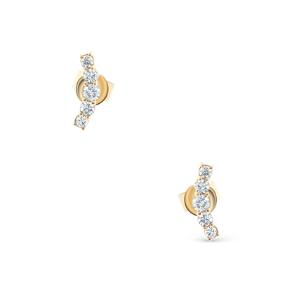 .27ct 14k Yellow Gold Diamond Bar Drop Earrings, SKU 150-6538
