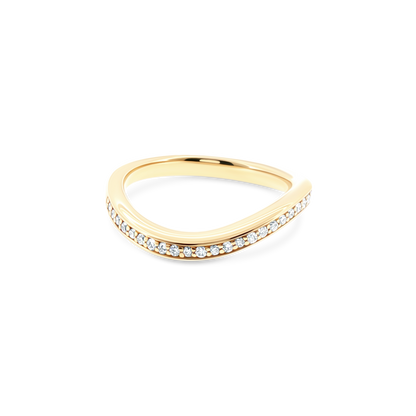 18k yellow gold diamond chevron band 110-9244
