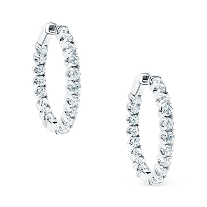 4.00ct 14k White Gold Diamond Hoops, SKU 150-6461