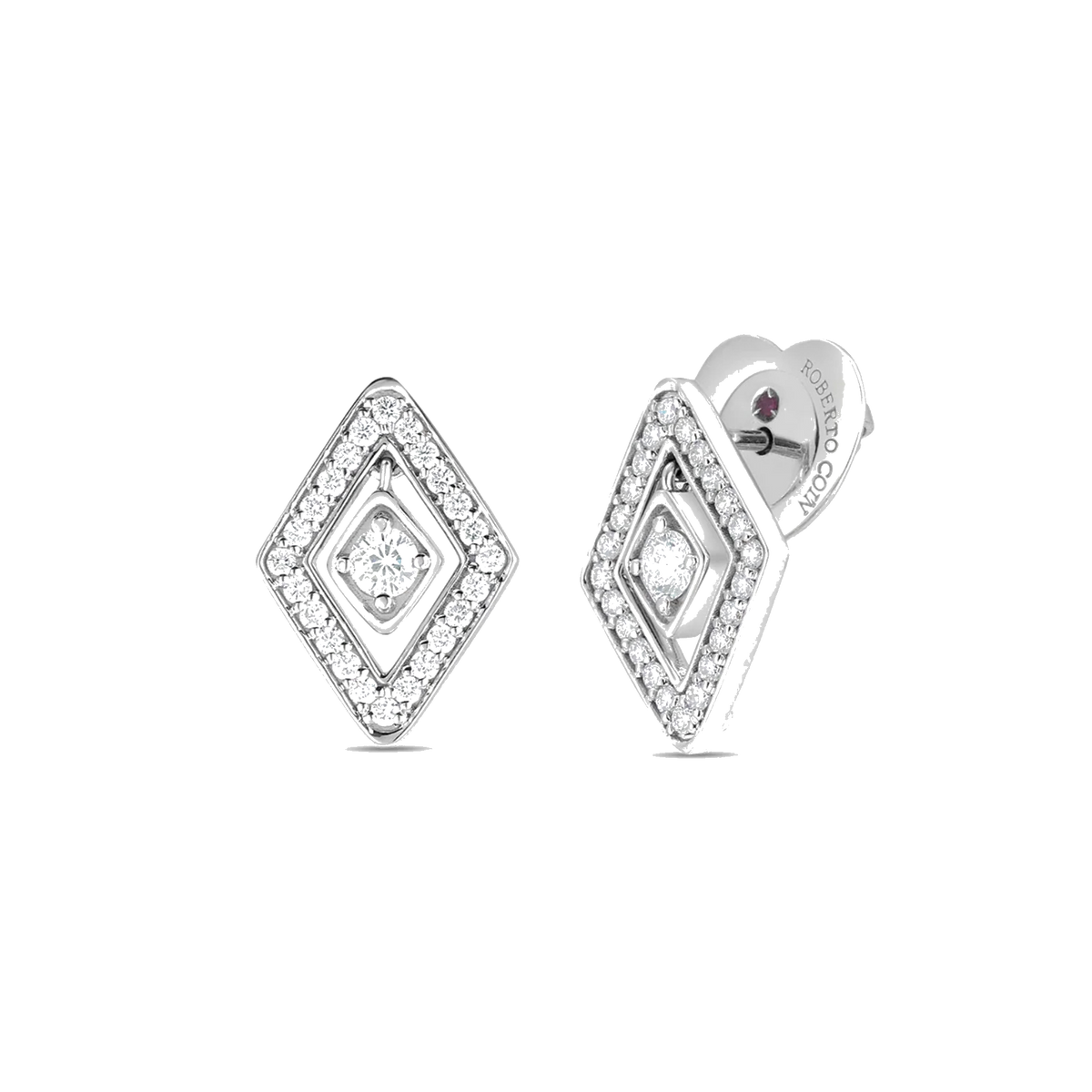 Roberto Coin Lozenge 0.55ct 18K White Gold Diamond Studs