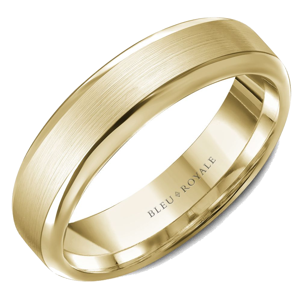Crown Ring Bleu Royale Men's Band | 14K Gold | 6mm | RYL-076Y6 — photo 1 of 2
